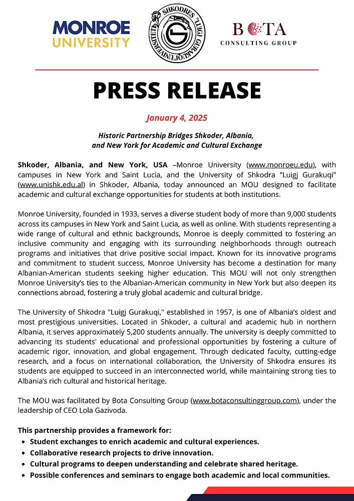 A Historic Partnership Linking Shkodër, Albania, and New York