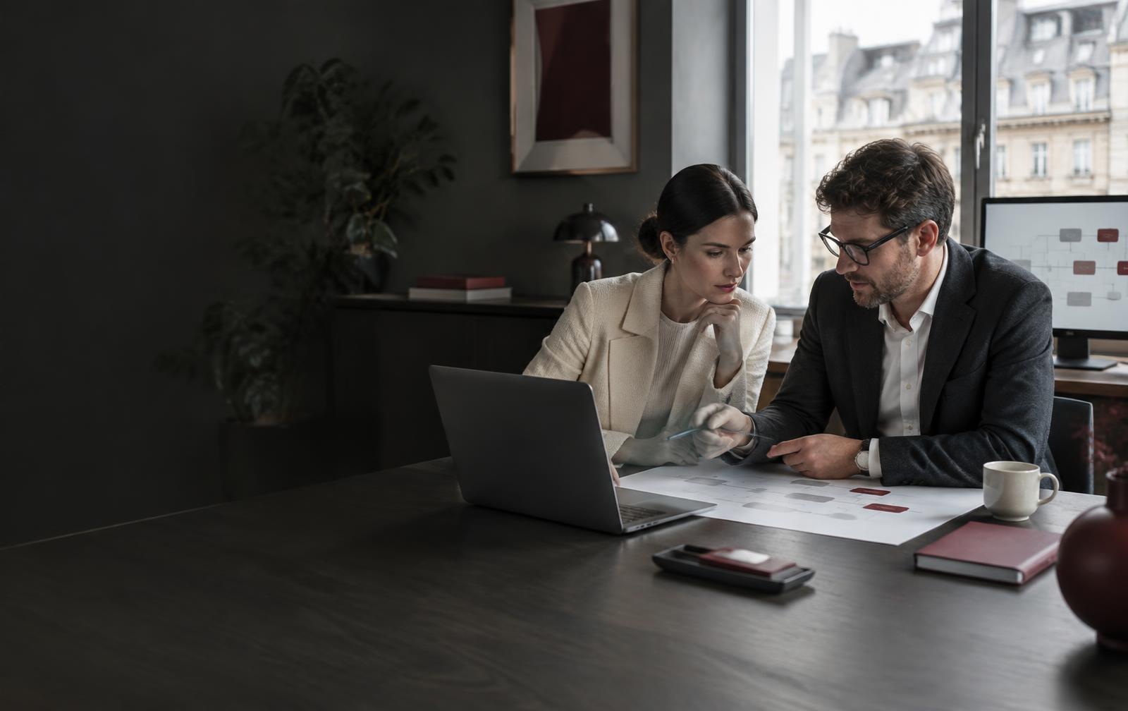 Professionals implementing software into a practical workflow