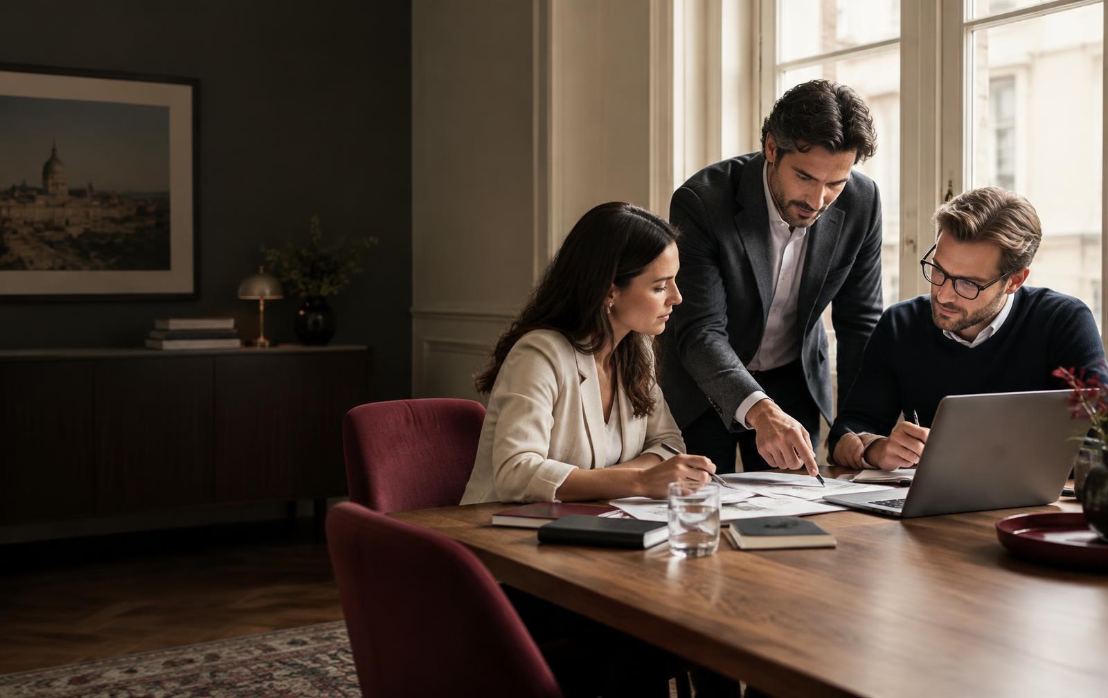 Professionals coordinating work as long-term partners